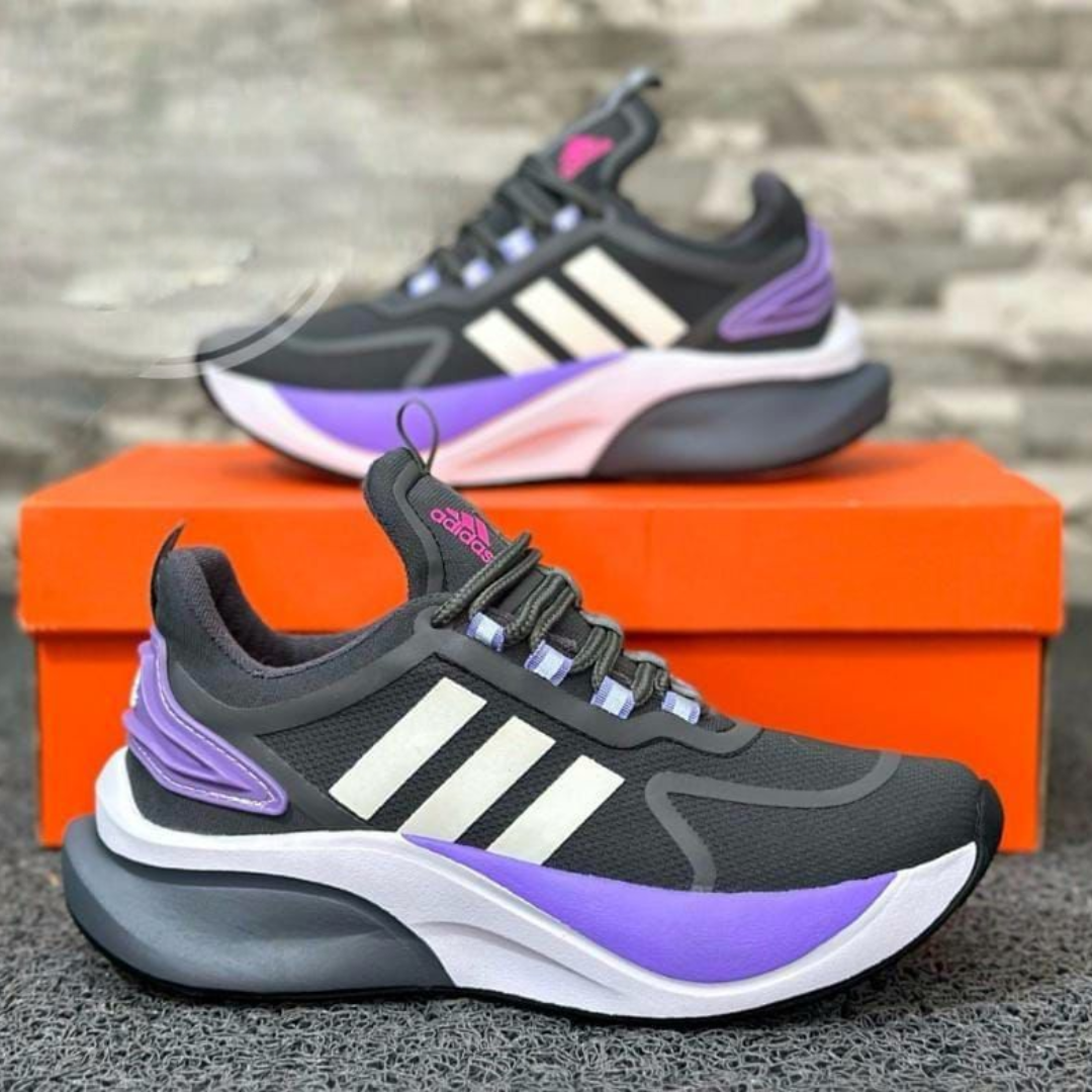 PROMO PACK - NIKE AIR BLANCOS + ADIDAS BOUNCE MUJER NEGRO MORADO