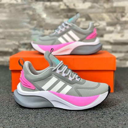 PROMO PACK - VALENTINOS BLANCOS + ADIDAS BOUNCE MUJER GRIS ROSADOS